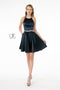 Short Satin High-Neck Halter Dress by Elizabeth K GS2851