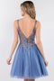 Elizabeth K GS1967: Glitter Dress with Short Sheer Bodice