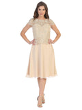 Mother of the Bride Cocktail Dress with Short Sleeve