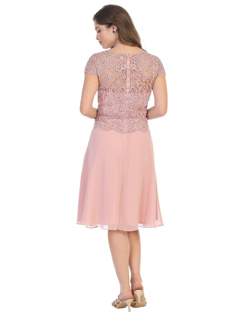 Mother of the Bride Cocktail Dress with Short Sleeve
