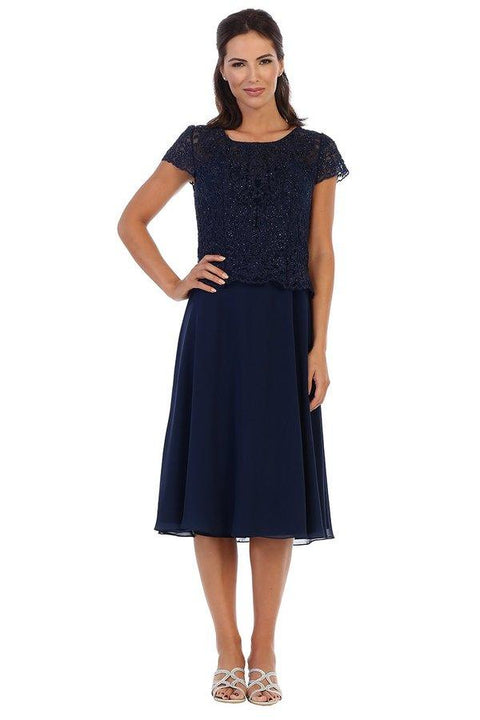 Mother of the Bride Cocktail Dress with Short Sleeve