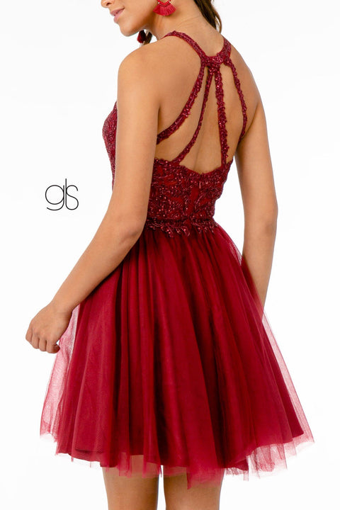 Elizabeth K GS2809: Tulle Dress with Short Length and Embroidered Bodice