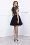 Short Two Piece Beaded Illusion Top Dress by Nox Anabel 6229