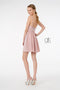 Short V-Neck Glitter Dress with Pockets by Elizabeth K GS2837