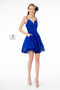 Short V-Neck Glitter Dress with Pockets by Elizabeth K GS2837
