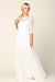 Simple Lace Chiffon Long 3/4 Sleeve Wedding Dress