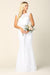 Wedding Dress with Long Cap Sleeves and Belted Lace