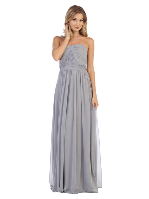 Long Sleeveless Convertible Bridesmaids Dress