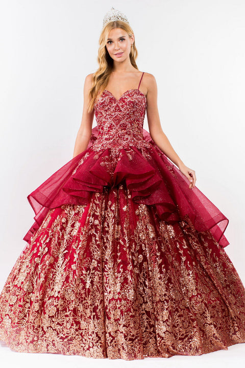 Glittery Sleeveless Ball Gown by Elizabeth K GL1927