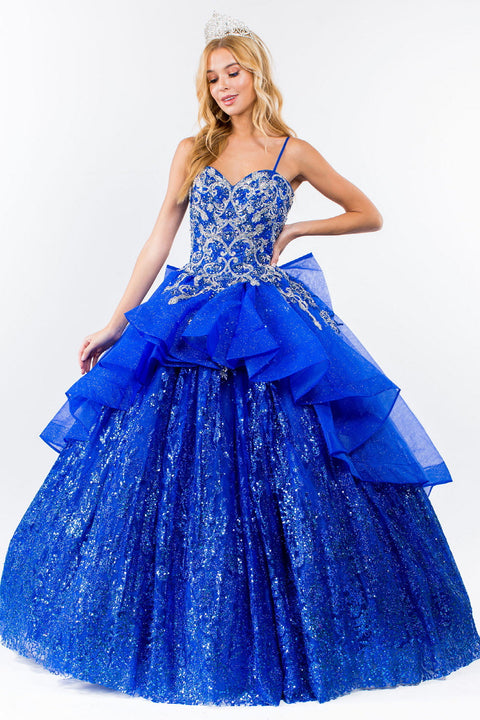 Glittery Sleeveless Ball Gown by Elizabeth K GL1927
