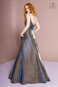 Sleeveless Iridescent Glitter Dress with Pockets by Elizabeth K GL2673