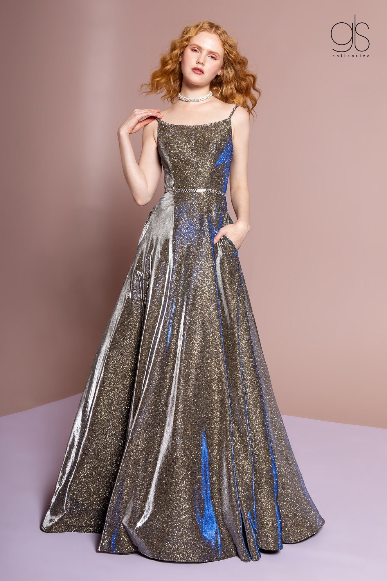 Sleeveless Iridescent Glitter Dress with Pockets by Elizabeth K GL2673 sheerdreamz Sleeveless Iridescent Glitter Dress with Pockets by Elizabeth K GL2673 sheerdreamz