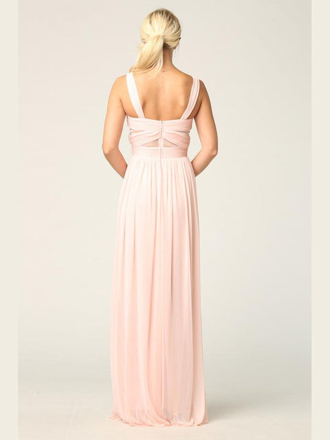 Long Sleeveless Bridesmaids Mesh Dress