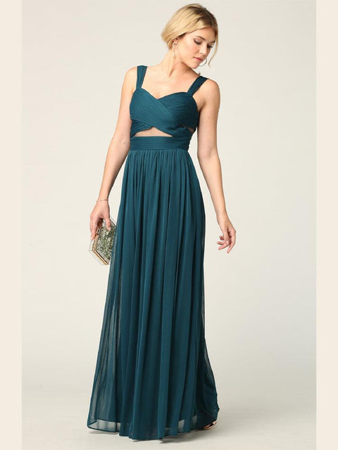 Long Sleeveless Bridesmaids Mesh Dress