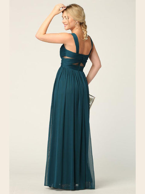 Long Sleeveless Bridesmaids Mesh Dress