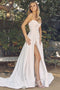 A-line Strapless Wedding Slit Gown by Nox Anabel JW938
