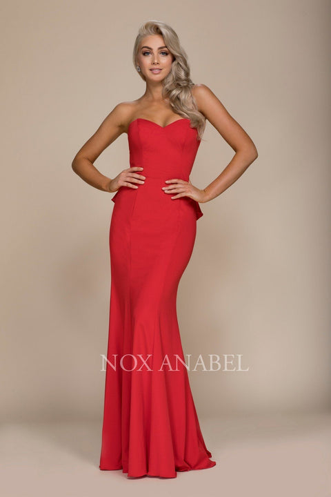 Strapless Ruffled Detail Mermaid Dress by Nox Anabel E002