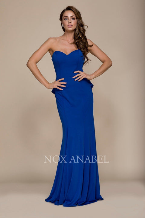Strapless Ruffled Detail Mermaid Dress by Nox Anabel E002
