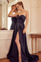 Satin Strapless Pocket Gown by Nox Anabel R1036