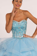 Elizabeth K GL2515: Sweetheart Neckline Strapless Ball Gown with Ruffled Skirt