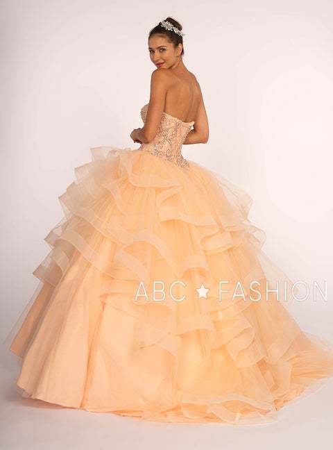 Elizabeth K GL2515: Sweetheart Neckline Strapless Ball Gown with Ruffled Skirt