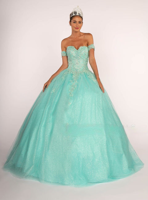 Sweetheart Strapless Glitter Ball Gown by Elizabeth K GL2604
