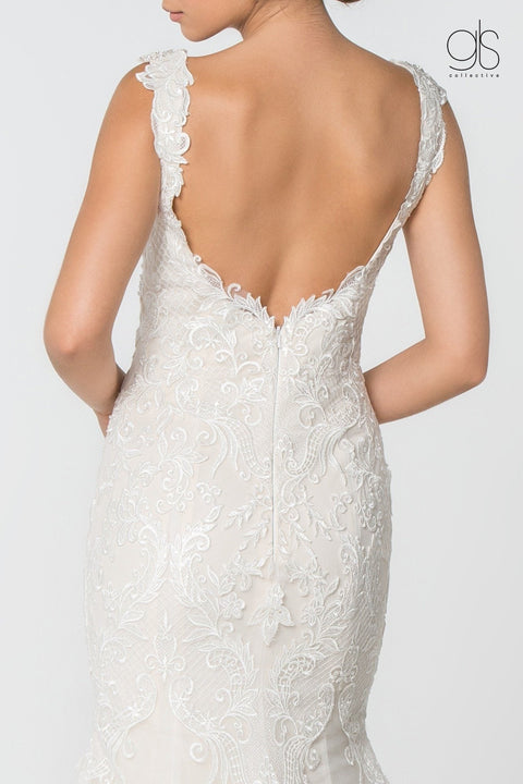 Elizabeth K Gl2819: Lace Mermaid Wedding Gown with Sweetheart Neckline – alternate view 4