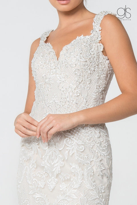 Elizabeth K Gl2819: Lace Mermaid Wedding Gown with Sweetheart Neckline – alternate view 2