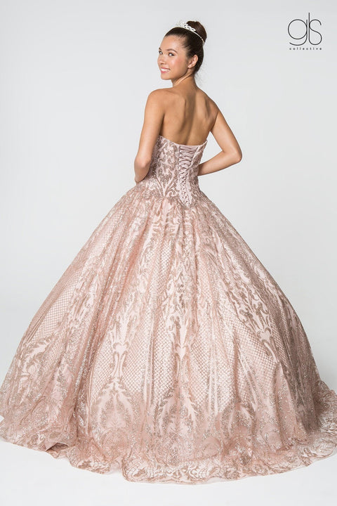 Elizabeth K GL2806: Glittering Sweetheart Strapless Ball Gown