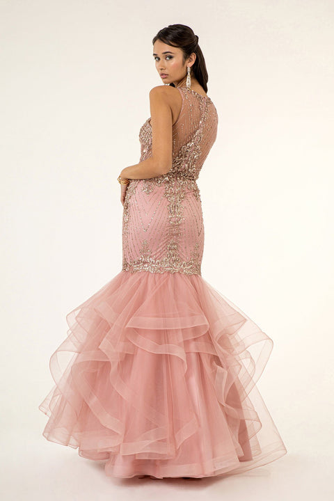 Tiered Glitter Mermaid Dress by Elizabeth K GL1822