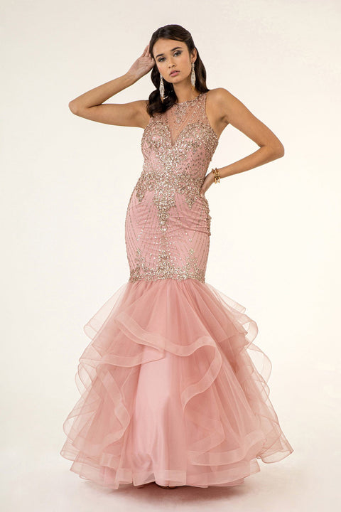 Tiered Glitter Mermaid Dress by Elizabeth K GL1822