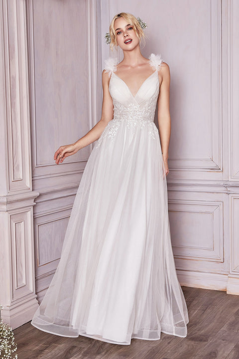 Cinderella Divine CD971W Tulle A-Line Bridal Gown