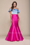 Off Shoulder Two-Tone Two-Piece Mermaid Gown by Nox Anabel Q129