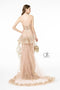 Elizabeth K GL2959: Mermaid Gown with V-Neckline, Glitter Details, and Train