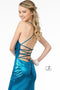 Elizabeth K GL2943: Metallic Mermaid Gown with V-Neck and Corset Back
