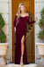 Adora 3120: Off-Shoulder Long Sleeve Velvet Gown