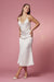 Cowl Neck White Midi Dress by Nox Anabel R1027W