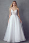 Embellished White Long Sleeveless Dress by Juliet 251W
