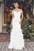 Off Shoulder White Fitted Feather Gown by Nox Anabel C1106W