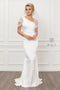 Fitted White One Shoulder Gown by Nox Anabel E483