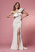 Ruffled White One Shoulder Gown by Nox Anabel E467W