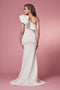 Ruffled White One Shoulder Gown by Nox Anabel E467W