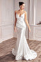 White Satin Mermaid Dress by Cinderella Divine CH236W