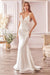 Vestido sirena de satén blanco de Cinderella Divine CH236W